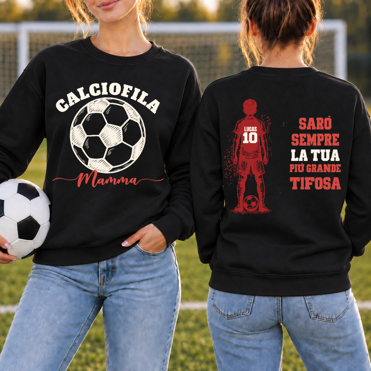 Felpa per la mamma di un calciatore, con nome e numero personalizzati #9901 [PC-MOCKUP:cmuz7zbzp0001ld0s6zccswzx:c90abd0febdb20f742fdaaa0:c90abd0febdb20f742fdaaa069b5b796c326502d06cfaa40a3c367ac107f7542]