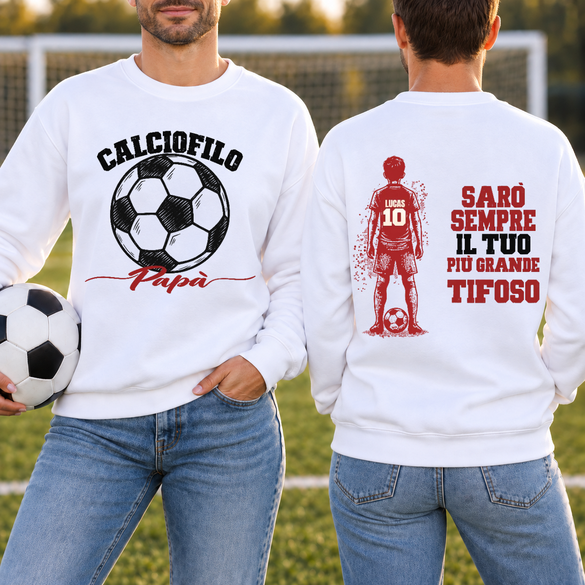 Felpa per il papà di un calciatore, con nome e numero personalizzati #9902 [PC-MOCKUP:cmuz81nnh0001qs0t24y2mdwz:2a47bc5e8697224af0af9d21:2a47bc5e8697224af0af9d213a8c6349986a024ae993b4e4650532c10c8ba38e]